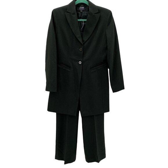 Levine Classics 2pc Set Blazer & Pants Olive Women’s Size 10 - Picture 1 of 11